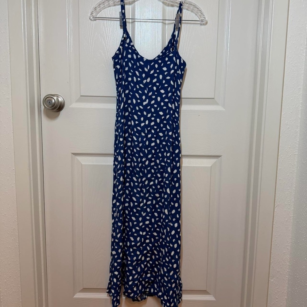 Reformation Crimini Blue Midi Dress With Slit Size 0 - Picture 8 of 8